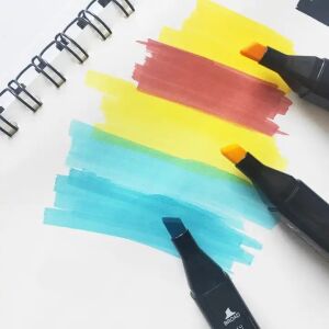 WePro Store 40 Stück Dual-Tip-Alkoholmarker-Set, mehrfarbig, zum Zeichnen, Skizzieren, Malen, Kalligrafie, Illustrieren, Manga, Anime - Marker