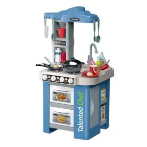 WePro Store Kinderküche, Echter Wasserkreislauf, Backofen und Herd, Geräusche und Lichter, Voll ausgestattet, Blau, Ab 3 Jahren 126991179 - WePro Store