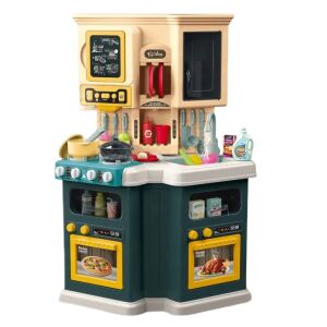 Детска кухня WePro Store, истински воден кръг, фурна и котлон, звуци и светлини, с всички аксесоари, зелена, над 3 години 126991204 - WePro Store