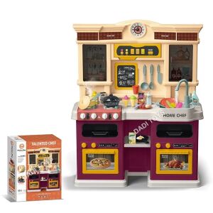 Detská kuchynka WePro Store, skutočné svetlá a zvuky, funkcia tečúcej vody a pary, 73 kuchynských doplnkov, fialová, od 3 rokov 126991486 - Detské kuchyne & Hračkárske kuchyne