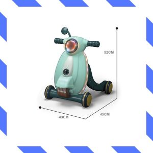 Grüner Baby Walker mit 3 Rädern, Licht- und Soundeffekten, 45x43x52 cm - Babywalker, Lauflernhilfen und Entwicklungsspiele für Kleinkinder