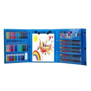 208-teiliges Malset für Kinder, enthält Wachsmalstifte, Buntstifte, Ölpastelle, Wasserfarben und eine Staffelei - Schreibwaren