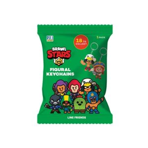Brawl Stars Figurka do kluczy w ślepym opakowaniu, 18 do zebrania, Line Friends - Brelok do kluczy