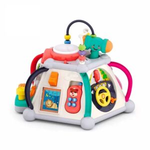 Hola Aktivitätspyramide Entwicklungsspielzeug für Babys und Kleinkinder mit mehreren interaktiven Aktivitäten auf jeder Seite - Hola