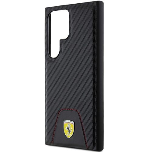 Ferrari Carbon Varrásos Alsó Tok Samsung Galaxy S24 Ultra Fekete