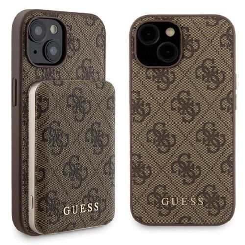 Guess 4G Metal Logo iPhone 15 tok MagSafe Powerbankkel - Guess