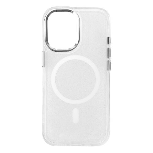 Hurtel Glitter Tok MagSafe iPhone 16 Plus tok, átlátszó fehér csillogással - Hurtel