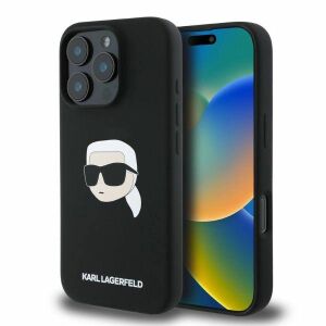Karl Lagerfeld KLHMP16XSKHPPLK iPhone 16 Pro Max 6,9 Zoll schwarz/schwarz Hartschalenhülle aus Silikon Karl Head Print MagSafe 127018179 - Karl Lagerfeld Handyhüllen