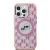 Karl Lagerfeld iPhone 15 Pro Max rózsaszín monogramos tok elölnézet
