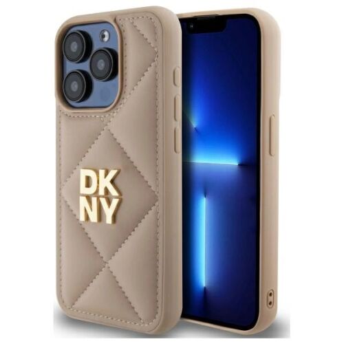 DKNY Steppelt Stack Logo iPhone 15 Pro Tok - Bézs, Stílusos Telefonvédelem - DKNY