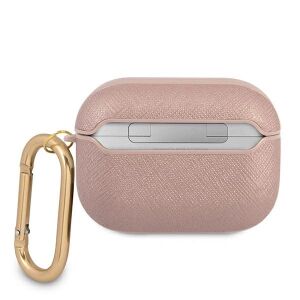 Guess Etui ochronne GUAPSASMP Saffiano Script Metal Collection do AirPods Pro różowe 127029960 - Zestaw słuchawkowy