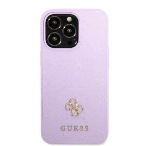 Etui Guess Saffiano 4G Small Metal Logo na iPhone 13 Pro Max - purpurowe 140491237 - Handyhüllen