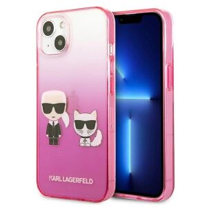 Etui Karl Lagerfeld Gradient Ikonik Karl&Choupette na iPhone 13 mini - różowe 127033600 - Karl Lagerfeld Handyhüllen