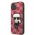 Karl Lagerfeld Monogram Ikonik piros iPhone 13 tok ferde nézet