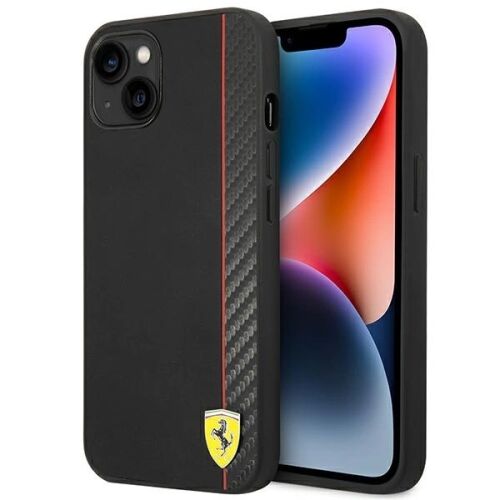 Etui Ferrari Carbon na iPhone 14 Plus - czarne 127034688