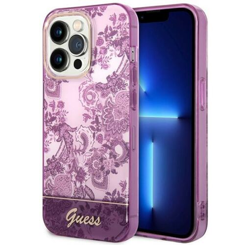 Etui Guess GUHCP14XHGPLHF do Apple iPhone 14 Pro Max 6,7" fuksja/fuschia hardcase Porcelain Collection 140495976