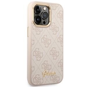 Etui Guess 4G Vintage Gold Logo na iPhone 14 Pro Max - różowe 127035402 - Handyhüllen