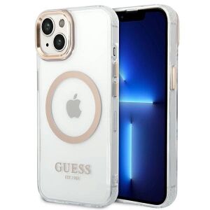 Guess Guhmp14Shtrmd Puzdro Pre Iphone 14 S Magsafe Gold 127035966 - Puzdrá na telefóny