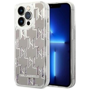 Etui Karl Lagerfeld Liquid Glitter Monogram na iPhone 14 Pro Max - srebrne 127036490 - Handyhüllen