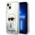 Karl Lagerfeld Glitter Karl Head ezüst iPhone 14 Plus tok bemutató telefonon