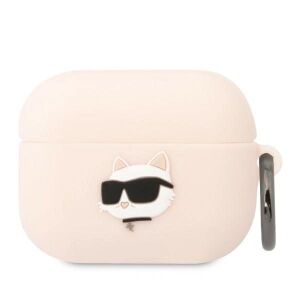 Karl Lagerfeld KLAPRUNCHP AirPods Pro cover różowy/pink Silicone Choupette Head 3D 127038122 - Zestaw słuchawkowy