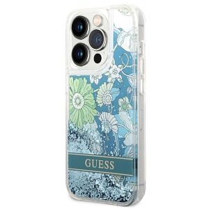 Etui Guess Flower Liquid Glitter na iPhone 14 Pro - zielone 127038480 - Handyhüllen