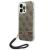 Guess 4G Print Cord etui ze smyczką do iPhone 14 Pro brązowy 127039096