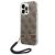 Guess 4G Print Cord etui ze smyczką do iPhone 14 Pro brązowy 127039096