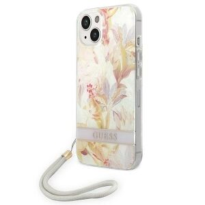 Guess Kemény Tok For Iphone 14 Plus 6,7" Lila Virágszíj 127038924 - Puzdrá na telefóny