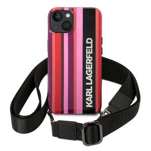 Etui Karl Lagerfeld Color Stripes Strap na iPhone 14 - różowe 127039200 - Karl Lagerfeld Handyhüllen