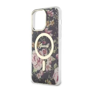 Etui Guess Flower MagSafe na iPhone 14 Pro Max - czarne 140504814 - Handyhüllen