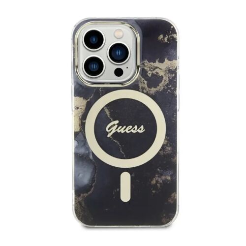 Etui Guess Golden Marble MagSafe na iPhone 14 Pro - czarne 140505967
