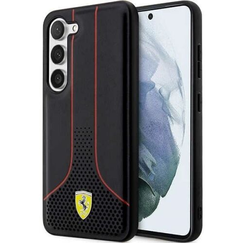 Etui Ferrari Perforated 296 P na Samsung Galaxy S23 - czarne 127040636