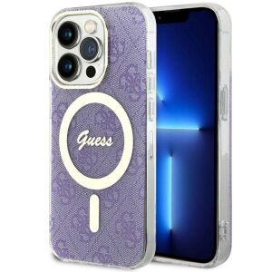 Etui Guess 4G MagSafe na iPhone 14 Pro - purpurowe 127041105 - Handyhüllen