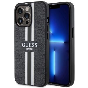 Etui Guess 4G Printed Stripes MagSafe na iPhone 13 Pro Max - czarne 127041429 - Handyhüllen