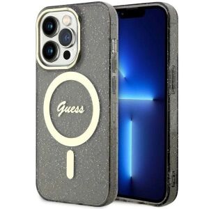 Guess GUHMP14XHCMCGK iPhone 14 Pro Max6.7" czarny/black hardcase Glitter Gold MagSafe 127042530 - Artykuły techniczne i elektronika