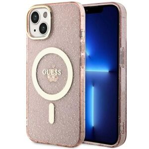 Guess Tok Iphone 14 Plus 6.7 Pink Glitter Gold Magsafe pre telefón 127042608 - Puzdrá na telefóny