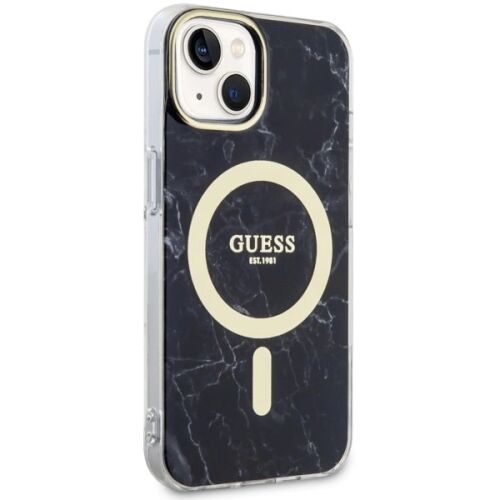 Etui Guess Marble MagSafe na iPhone 14 - czarne 127043009