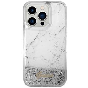 Etui Guess Liquid Glitter Marble na iPhone 14 Pro - białe 140849625 - Handyhüllen