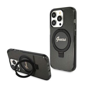 Guess GUHMP15XHRSGSK iPhone 15 Pro Max 6.7" czarny/black hardcase Ring Stand Script Glitter MagSafe 140513138 - Guess