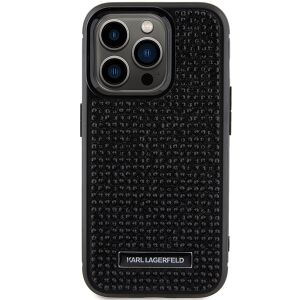 Etui Karl Lagerfeld KLHCP15LHDSPLK do iPhone 15 Pro 6.1" czarny/black hardcase Rhinestone Logo Metal Plate 140513608 - Karl Lagerfeld Handyhüllen