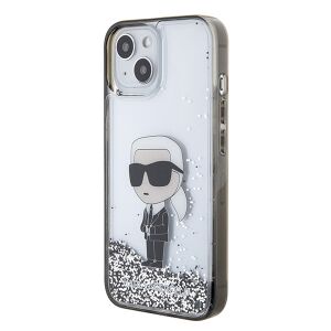Etui Karl Lagerfeld KLHCP15SLKKNSK do iPhone 15 6.1" transparent hardcase Liquid Glitter Ikonik 140513868 - Handyhüllen