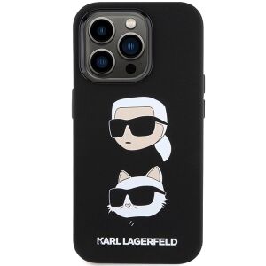 Karl Lagerfeld Liquid Silicone Karl und Choupette Heads Apple iPhone 15 Pro Max (6,7) Rückseite schwarz (KLHCP15XSDHKCNK) 127045778 - Handyhüllen