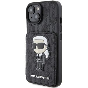 Etui Karl Lagerfeld KLHCP15SSAKKNSCK do iPhone 15 6.1" czarny/black hardcase Saffiano Cardslots and Stand Monogram Ikonik Patch 140515328 - Karl Lagerfeld Handyhüllen