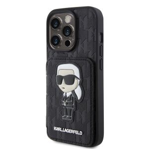 Etui Karl Lagerfeld KLHCP15LSAKKNSCK do iPhone 15 Pro 6.1" czarny/black hardcase Saffiano Cardslots and Stand Monogram Ikonik Patch 140515306 - Karl Lagerfeld Handyhüllen