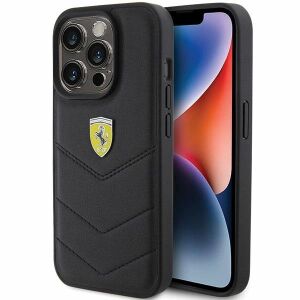 Ferrari Foltozott Fém Logo Tok Iphone 15 Pro Fekete Tokhoz 127047036 - Ferrari