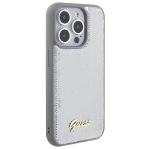 Etui Guess GUHCP15LPSFDGSS do iPhone 15 Pro 6.1" srebrny/silver hardcase Sequin Script Metal 127047874 - Handyhüllen