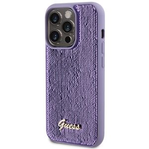Etui Guess GUHCP15LPSFDGSU do iPhone 15 Pro 6.1" fioletowy/purple hardcase Sequin Script Metal 127048245 - Handyhüllen