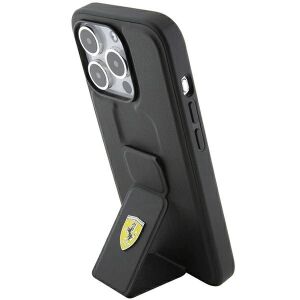Ferrari Grip Stand Metal Logo Tok Iphone 15 Pro Fekete Tokhoz 127049496 - Ferrari Telefontok