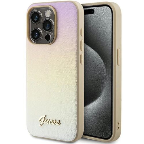 Guess GUHCP15LPSAIRSD iPhone 15 Pro 6.1&quot; auriu/auriu hardcase Saffiano Iridescent Script 127050329